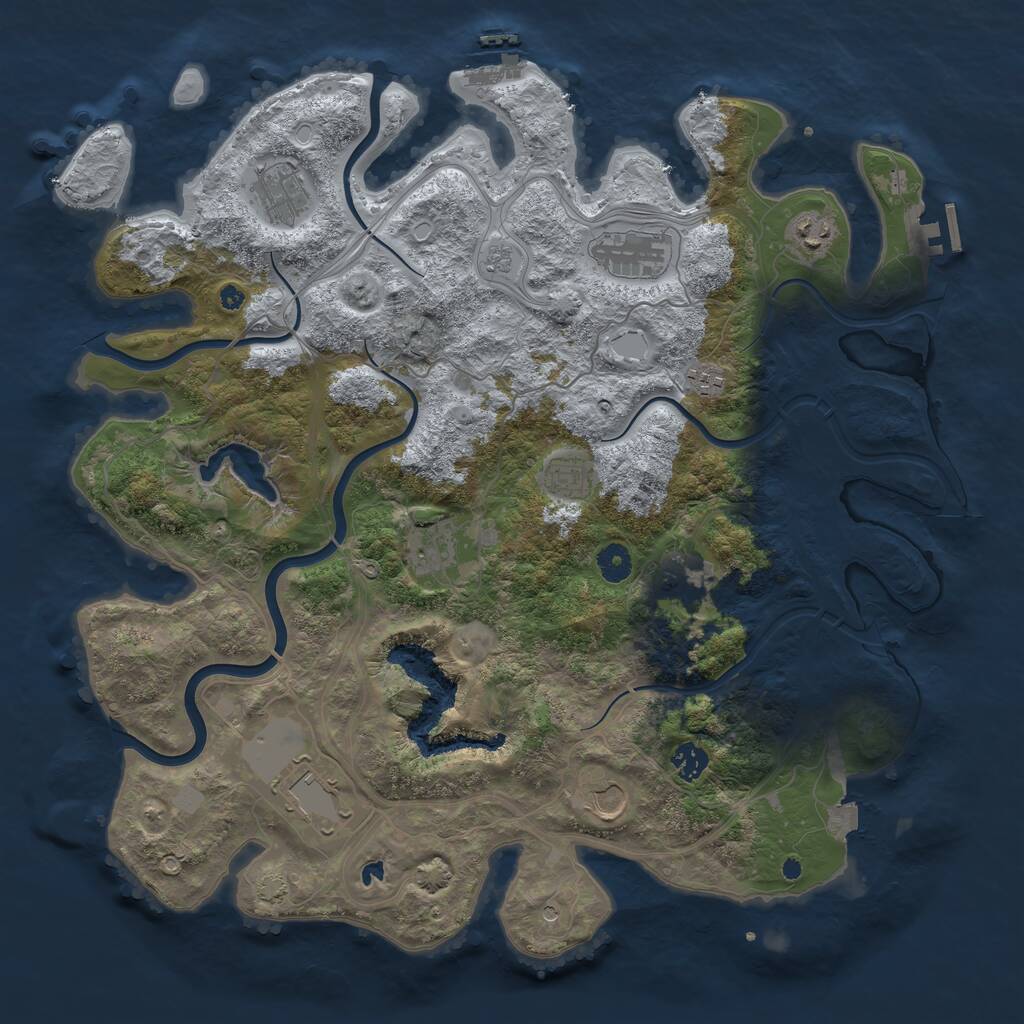 Rust Map: Procedural Map, Size: 4250, Seed: 1424745376, 16 Monuments