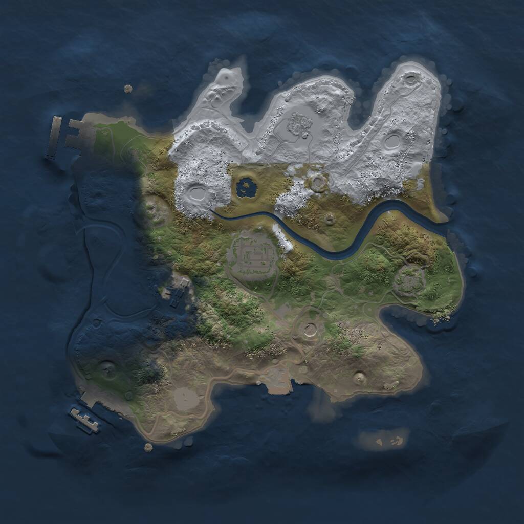 Rust Map: Procedural Map, Size: 2500, Seed: 2056622934, 8 Monuments