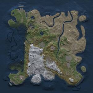 Thumbnail Rust Map: Procedural Map, Size: 3750, Seed: 91097388, 17 Monuments