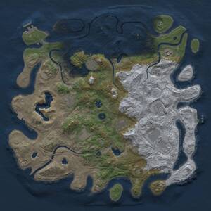 Thumbnail Rust Map: Procedural Map, Size: 4500, Seed: 27384804, 16 Monuments