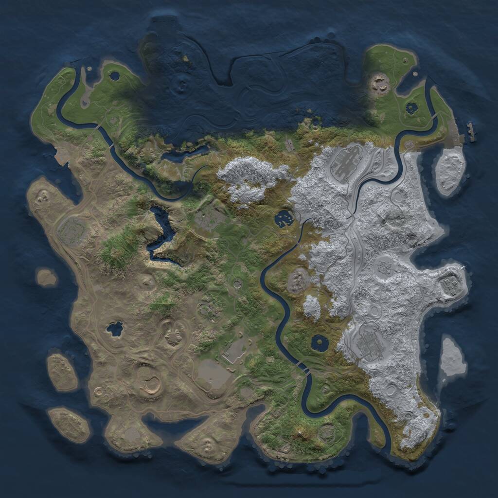 Rust Map: Procedural Map, Size: 4250, Seed: 766369536, 16 Monuments