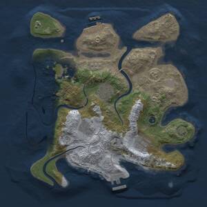 Thumbnail Rust Map: Procedural Map, Size: 3000, Seed: 2078722126, 11 Monuments