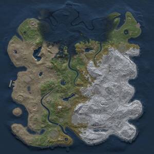 Thumbnail Rust Map: Procedural Map, Size: 4500, Seed: 1689575603, 17 Monuments