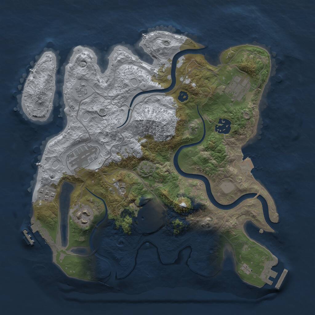 Rust Map: Procedural Map, Size: 3000, Seed: 1875492, 12 Monuments