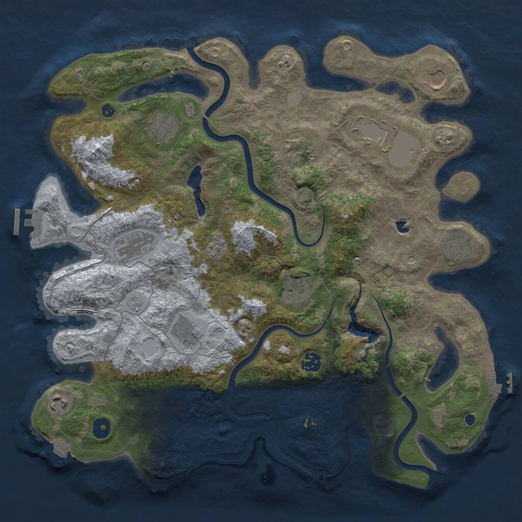 Rust Map: Procedural Map, Size: 4000, Seed: 1480921559, 17 Monuments