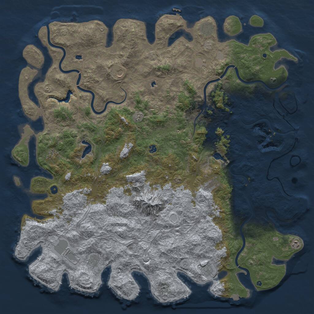 Rust Map: Procedural Map, Size: 6000, Seed: 841880849, 17 Monuments