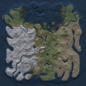 Thumbnail Rust Map: Procedural Map, Size: 5000, Seed: 1165646369, 17 Monuments