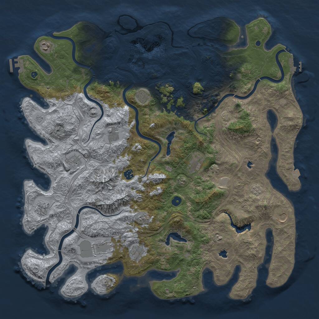 Rust Map: Procedural Map, Size: 5000, Seed: 1165646369, 17 Monuments