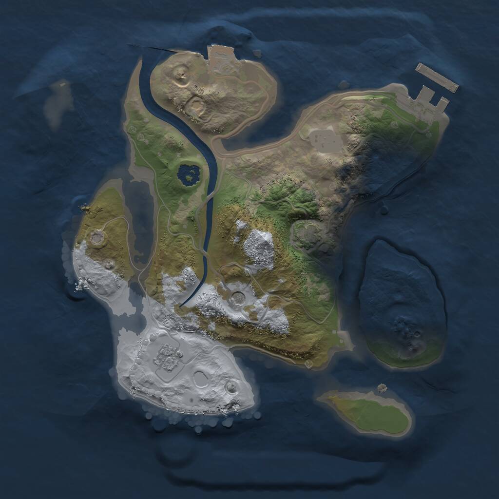 Rust Map: Procedural Map, Size: 2200, Seed: 881480296, 5 Monuments