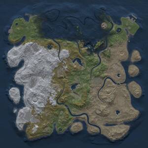 Thumbnail Rust Map: Procedural Map, Size: 4500, Seed: 1738589006, 17 Monuments