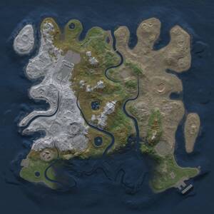Thumbnail Rust Map: Procedural Map, Size: 3500, Seed: 410085371, 12 Monuments