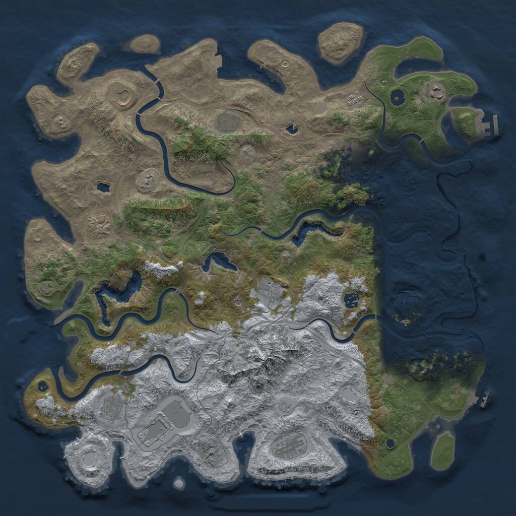 Rust Map: Procedural Map, Size: 5000, Seed: 96414131, 17 Monuments