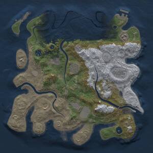 Thumbnail Rust Map: Procedural Map, Size: 3500, Seed: 1578028560, 13 Monuments
