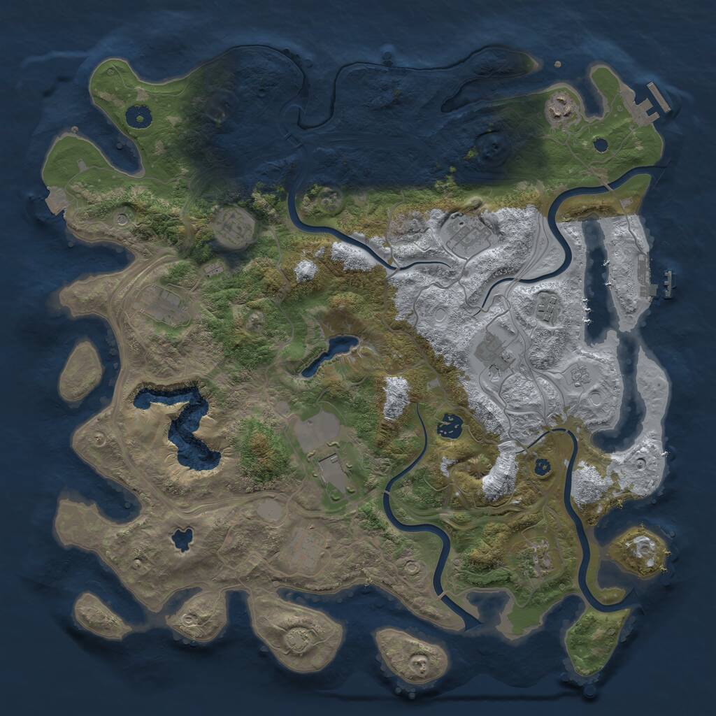 Rust Map: Procedural Map, Size: 4250, Seed: 1466302601, 16 Monuments