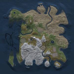 Thumbnail Rust Map: Procedural Map, Size: 3500, Seed: 1956524183, 14 Monuments