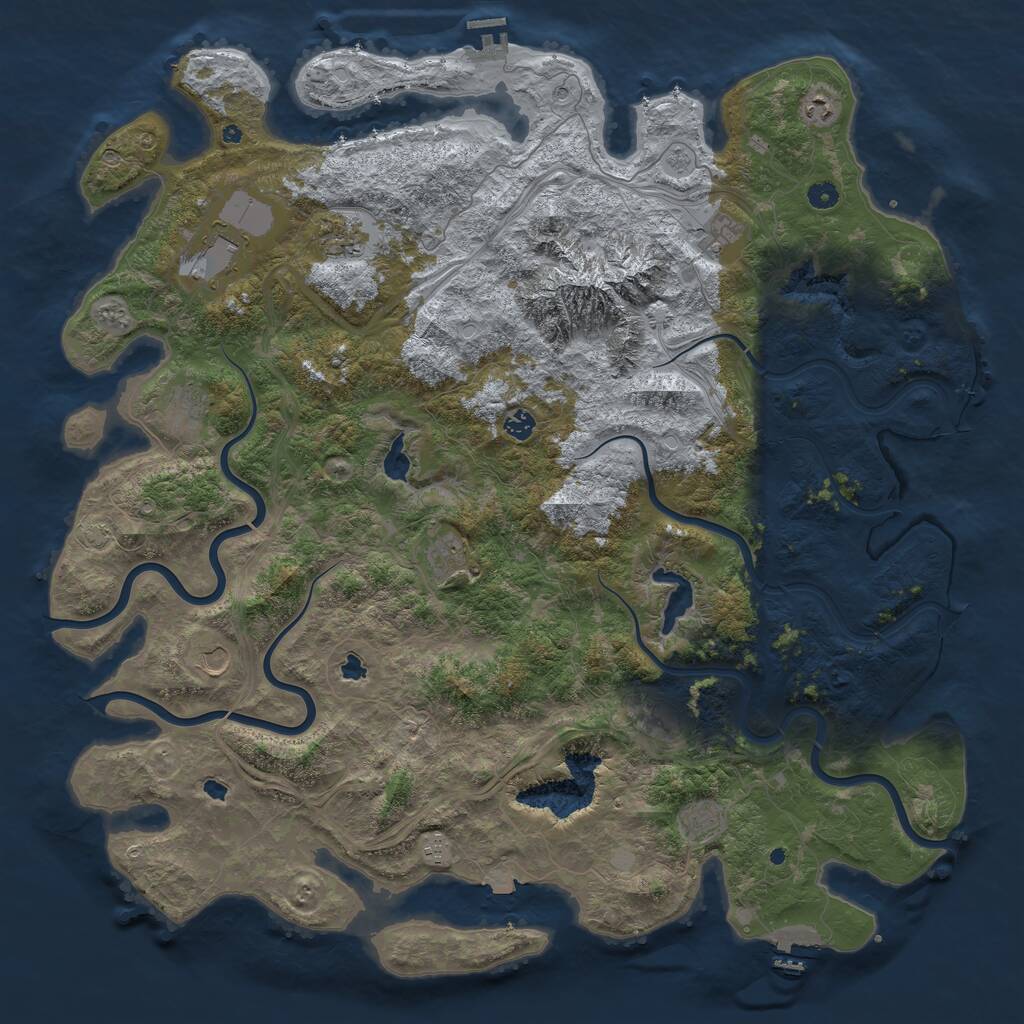 Rust Map: Procedural Map, Size: 5250, Seed: 241569454, 17 Monuments