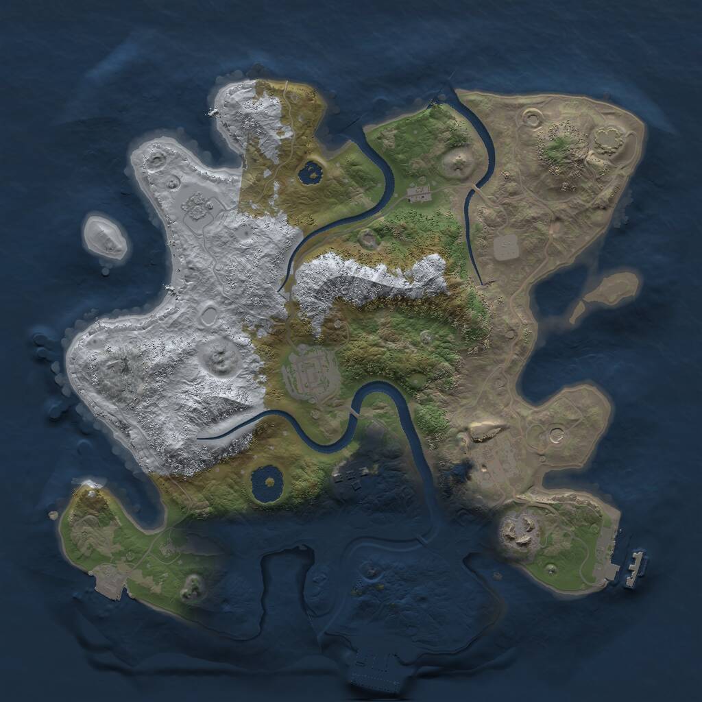 Rust Map: Procedural Map, Size: 3000, Seed: 828721260, 10 Monuments