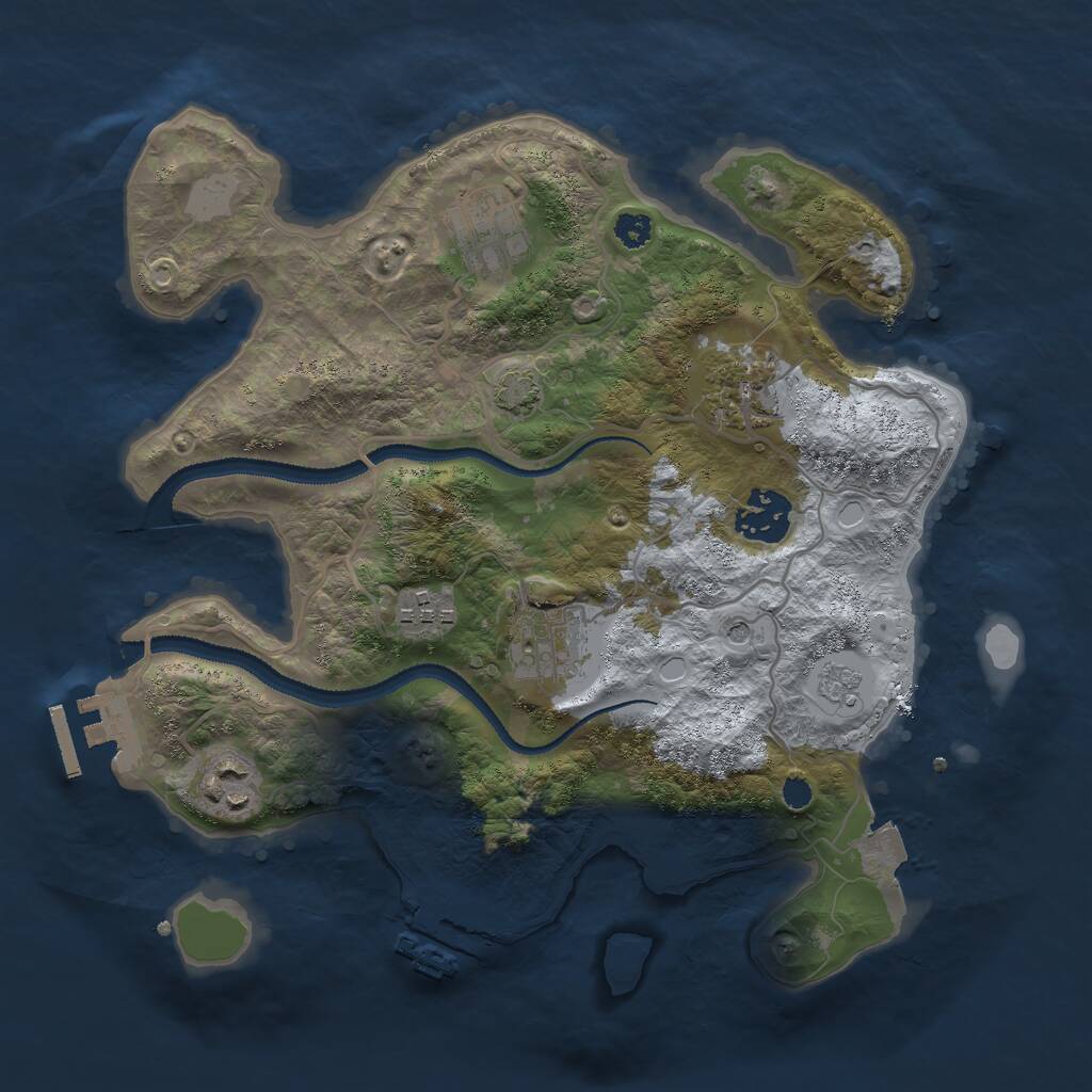 Rust Map: Procedural Map, Size: 3000, Seed: 680306105, 12 Monuments