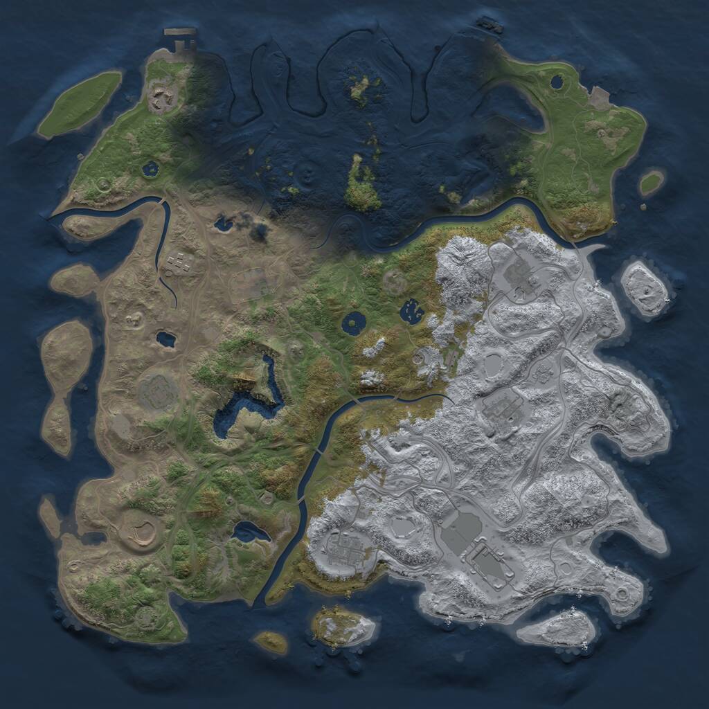 Rust Map: Procedural Map, Size: 4500, Seed: 323256785, 16 Monuments