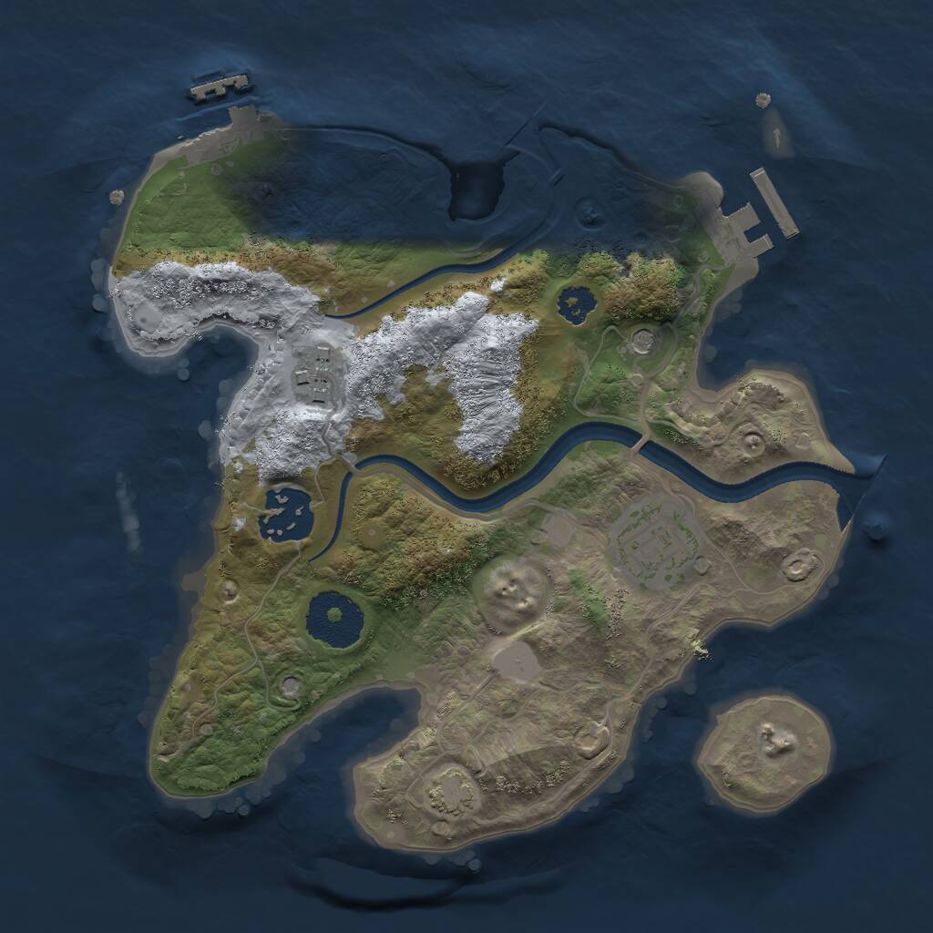 Rust Map: Procedural Map, Size: 2500, Seed: 2016761476, 8 Monuments