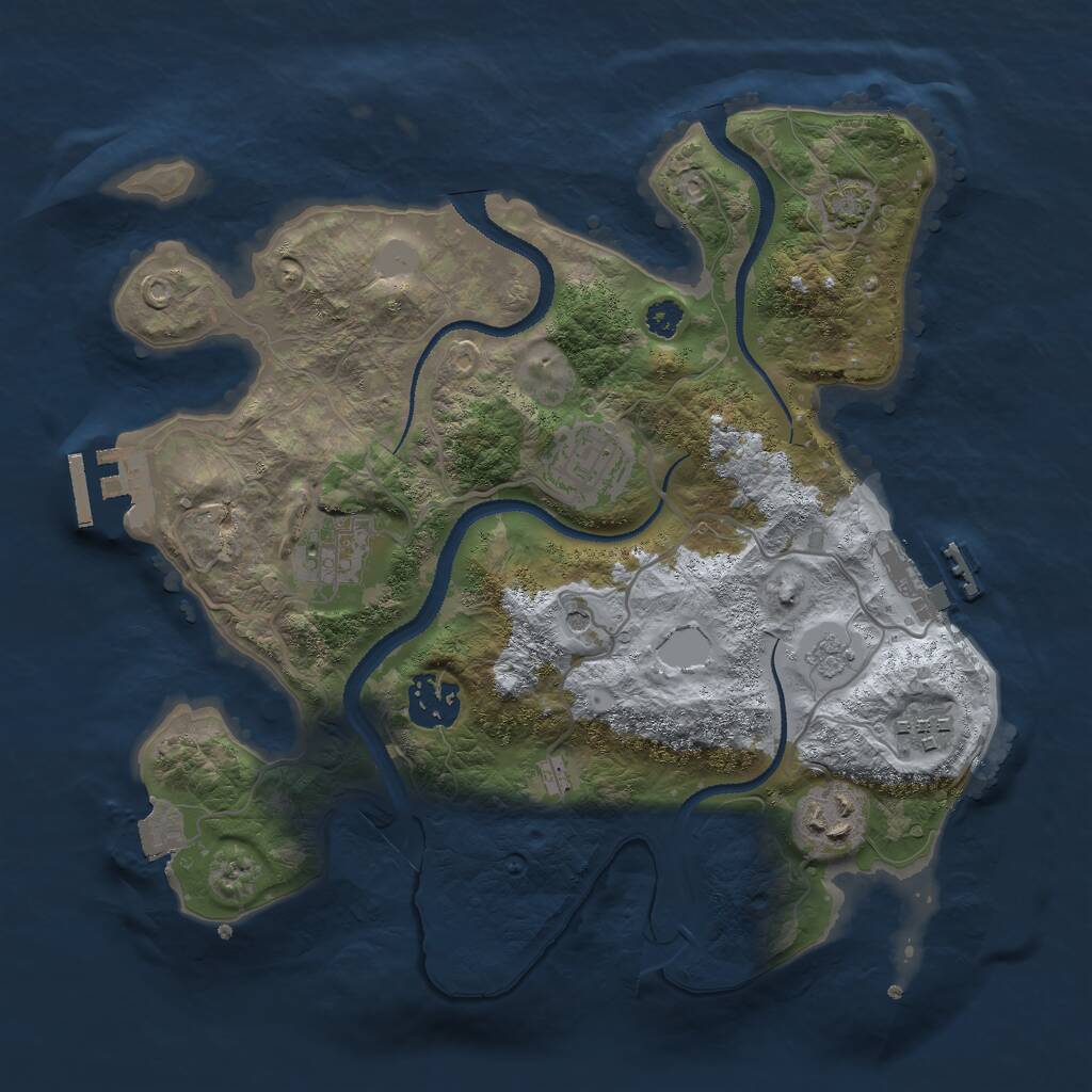 Rust Map: Procedural Map, Size: 3000, Seed: 1383611336, 11 Monuments