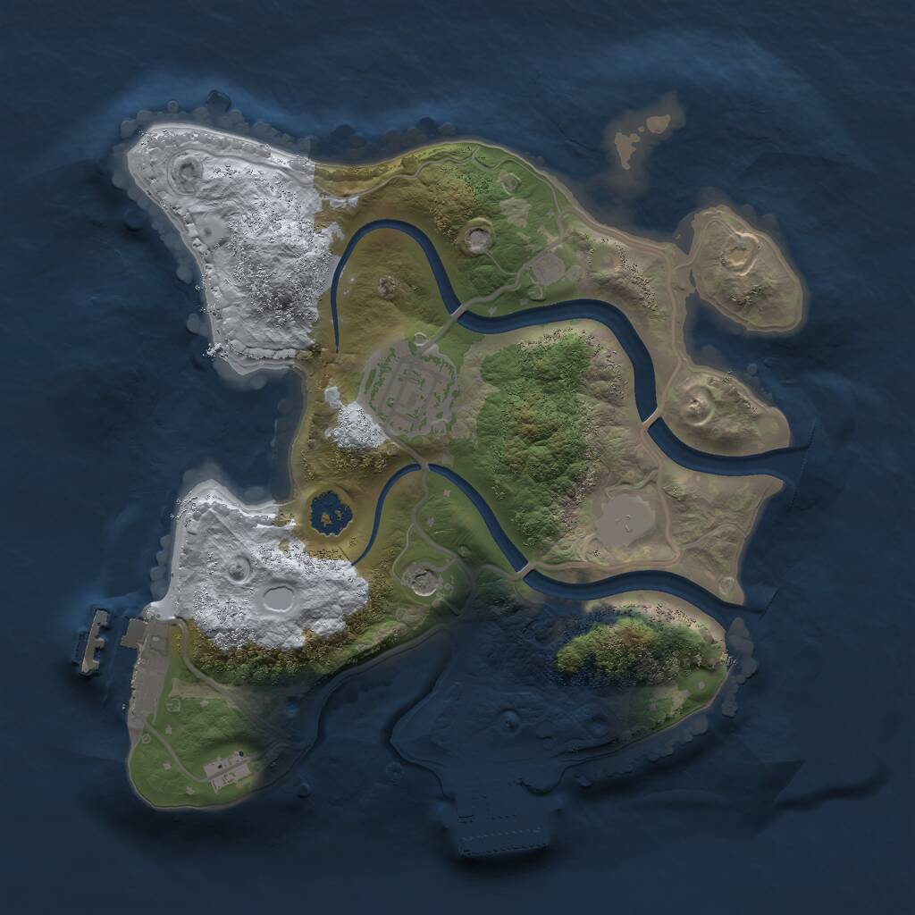 Rust Map: Procedural Map, Size: 2200, Seed: 1475637578, 5 Monuments