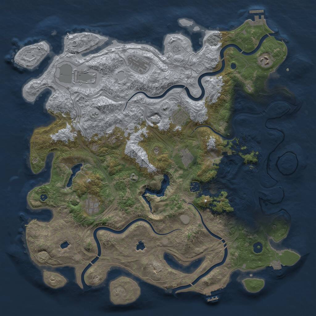 Rust Map: Procedural Map, Size: 4500, Seed: 499892247, 15 Monuments