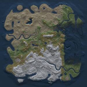 Thumbnail Rust Map: Procedural Map, Size: 5000, Seed: 409385433, 17 Monuments