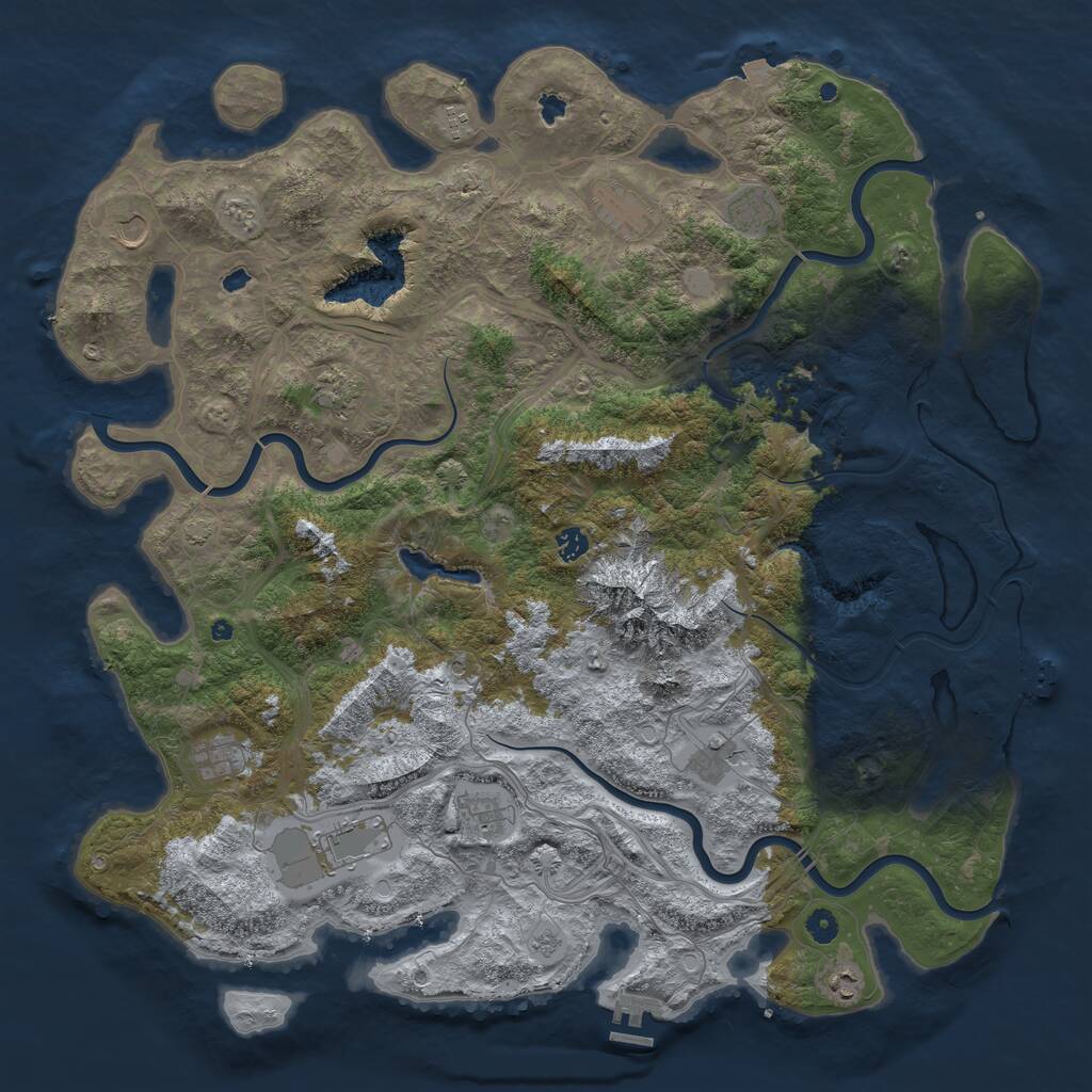 Rust Map: Procedural Map, Size: 5000, Seed: 409385433, 17 Monuments