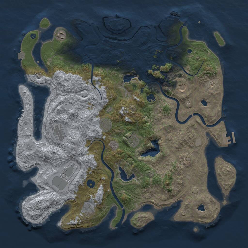 Rust Map: Procedural Map, Size: 4500, Seed: 1538522797, 16 Monuments