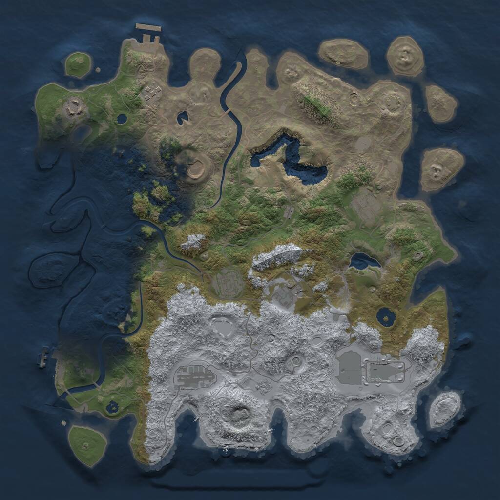 Rust Map: Procedural Map, Size: 4000, Seed: 1611182962, 14 Monuments