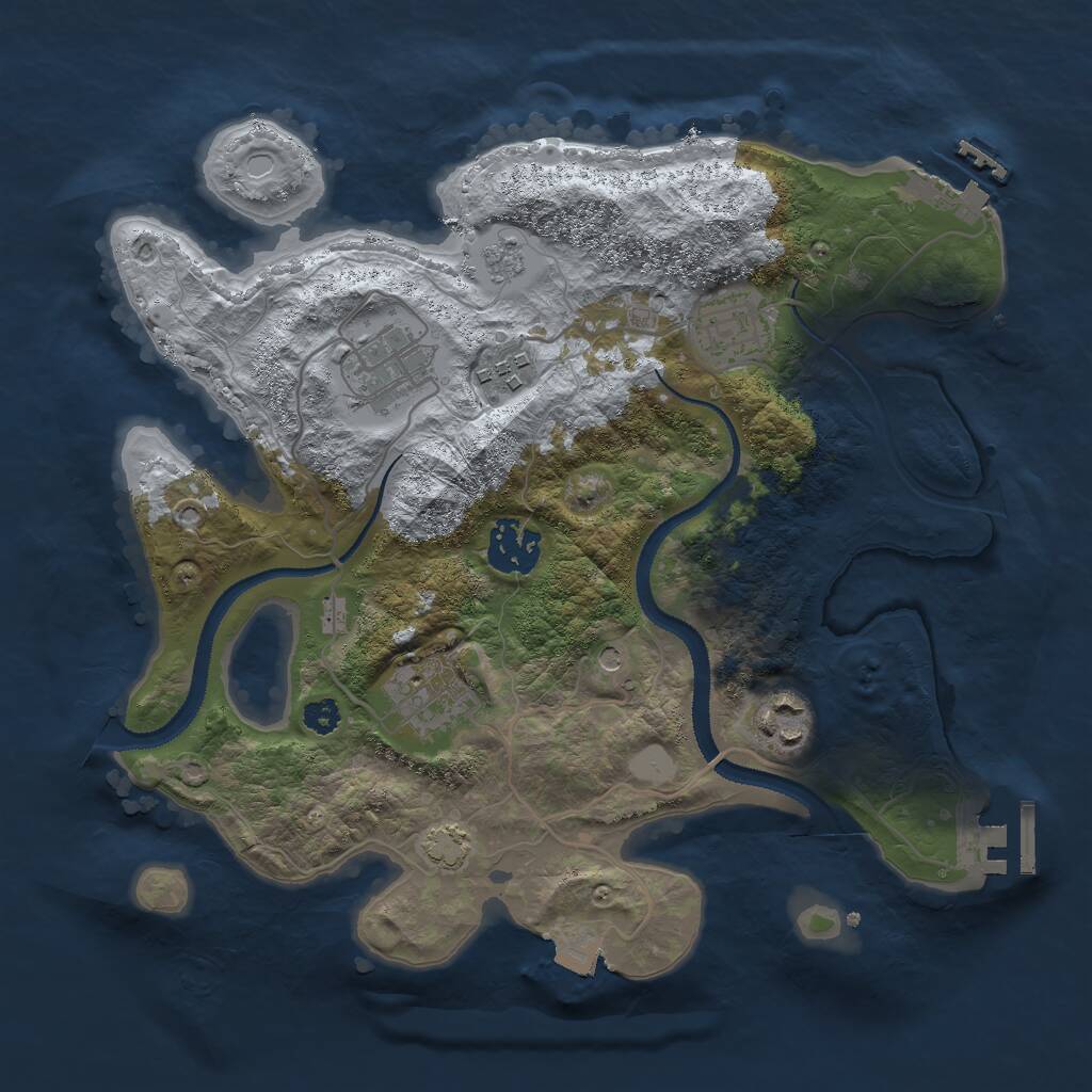 Rust Map: Procedural Map, Size: 3000, Seed: 846213, 12 Monuments