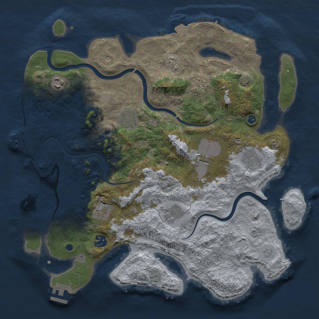 Rust Map: Procedural Map, Size: 3750, Seed: 1925929472, 15 Monuments