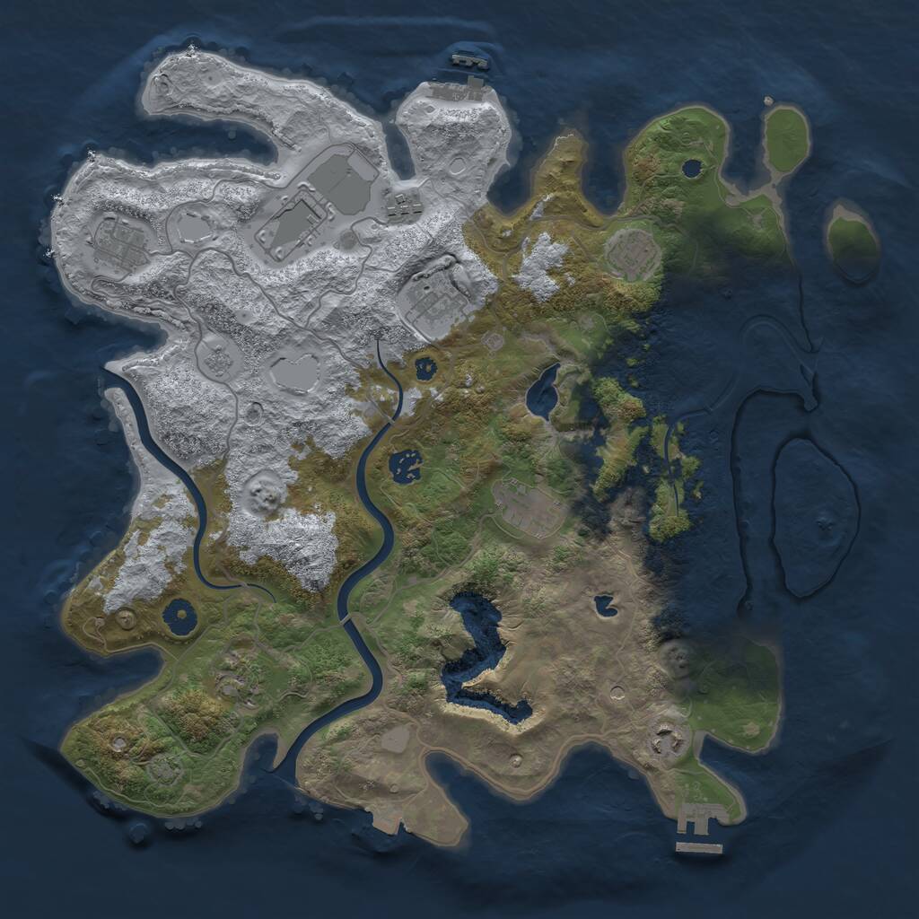 Rust Map: Procedural Map, Size: 4000, Seed: 185503701, 15 Monuments