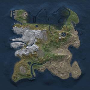 Thumbnail Rust Map: Procedural Map, Size: 3000, Seed: 1245579951, 12 Monuments