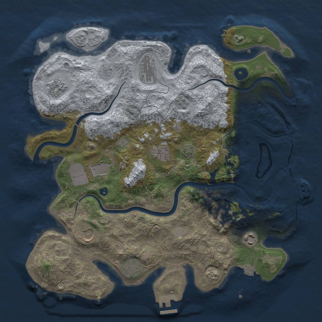 Rust Map: Procedural Map, Size: 3750, Seed: 1247475671, 15 Monuments