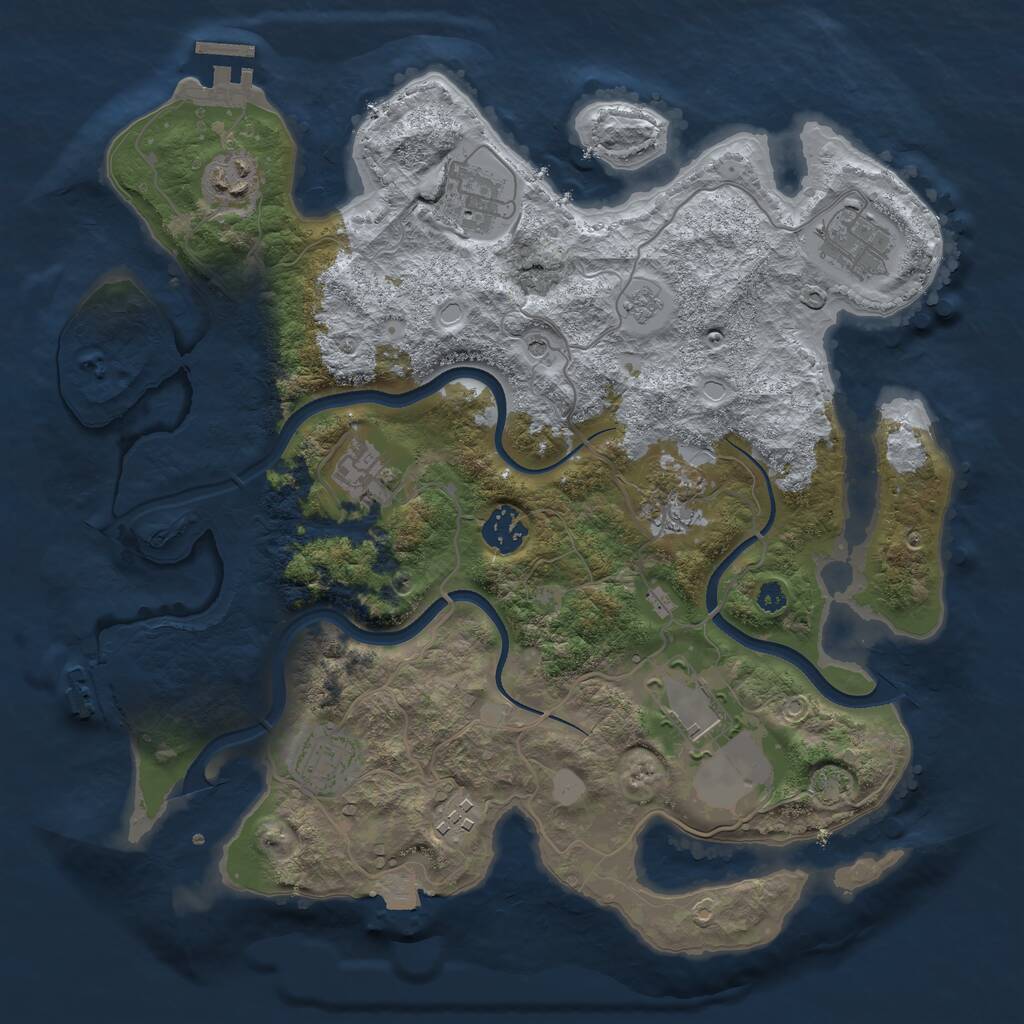 Rust Map: Procedural Map, Size: 3500, Seed: 917723502, 15 Monuments
