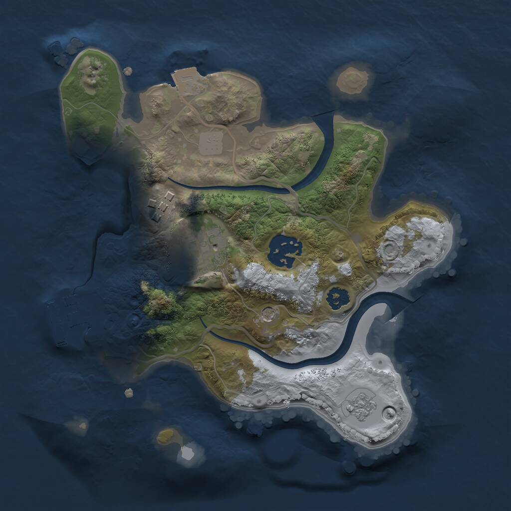 Rust Map: Procedural Map, Size: 2300, Seed: 2270101, 7 Monuments