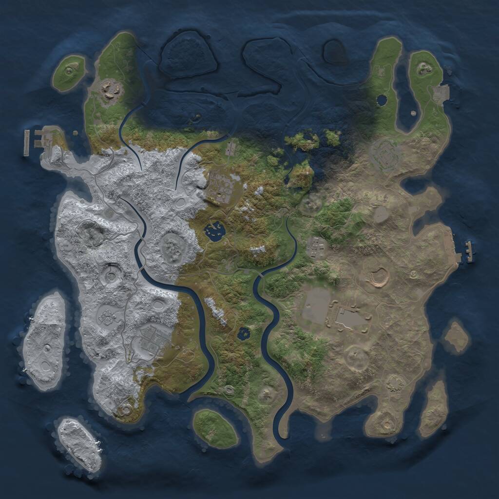 Rust Map: Procedural Map, Size: 3800, Seed: 1971920, 14 Monuments