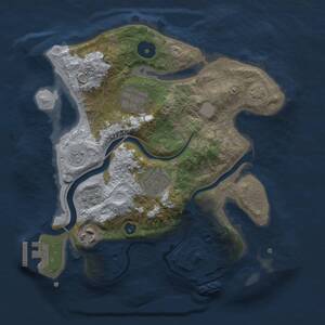 Thumbnail Rust Map: Procedural Map, Size: 2700, Seed: 1774008117, 9 Monuments