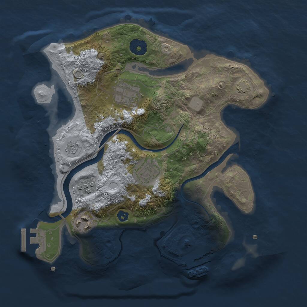 Rust Map: Procedural Map, Size: 2700, Seed: 1774008117, 9 Monuments