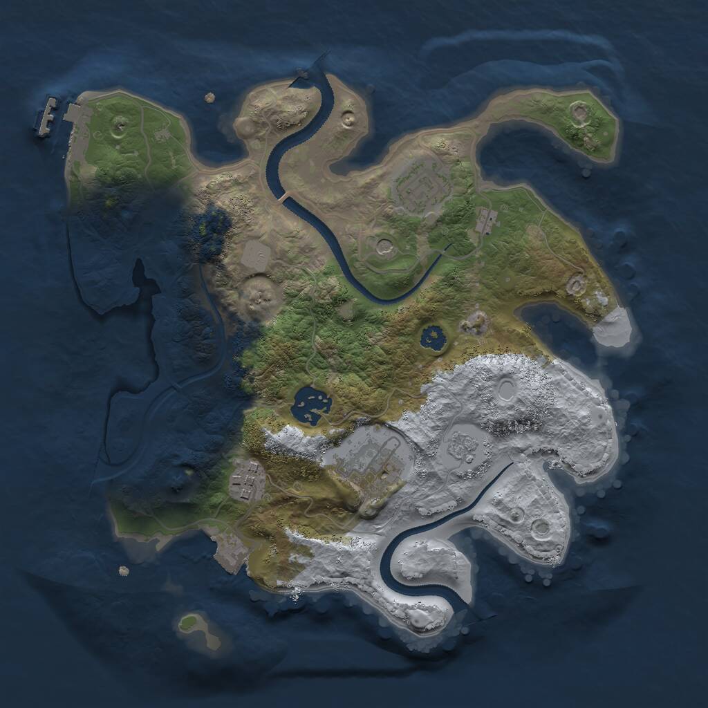 Rust Map: Procedural Map, Size: 2800, Seed: 2270101, 8 Monuments