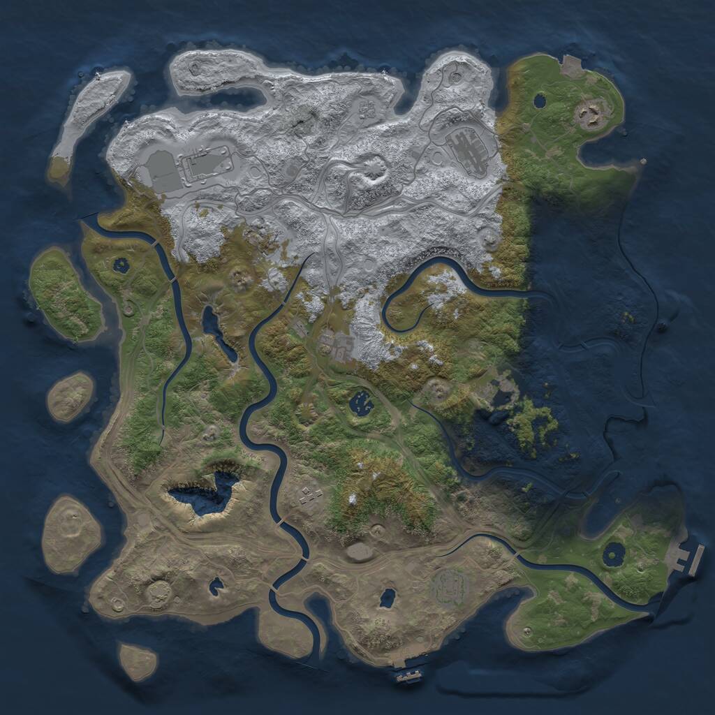 Rust Map: Procedural Map, Size: 4500, Seed: 803635895, 15 Monuments