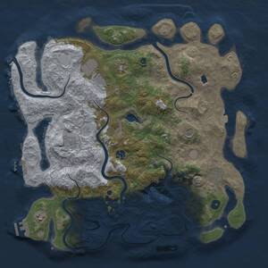 Thumbnail Rust Map: Procedural Map, Size: 4200, Seed: 45823, 14 Monuments