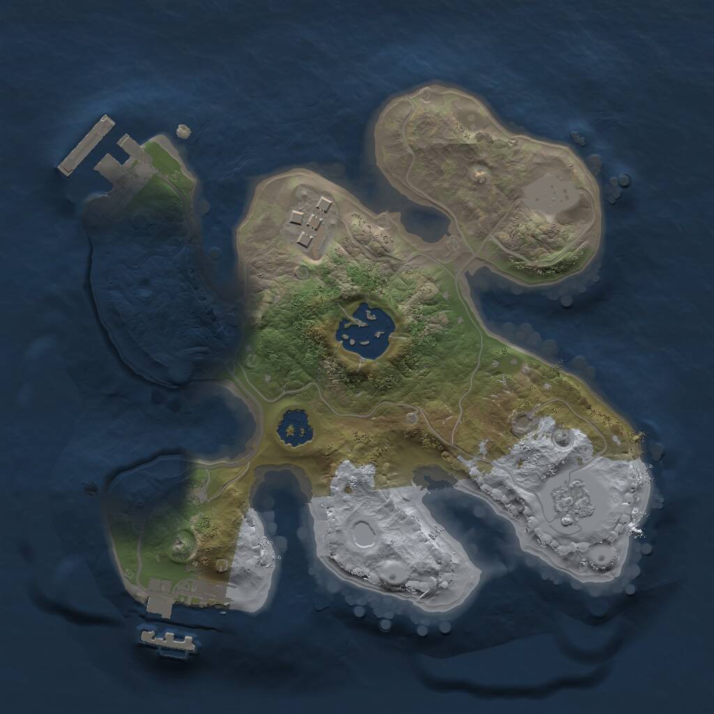 Rust Map: Procedural Map, Size: 2000, Seed: 73835, 6 Monuments