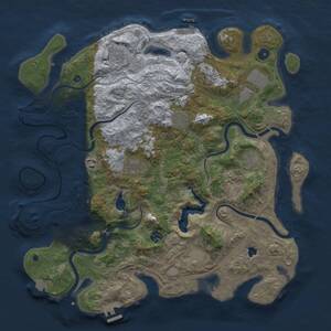 Thumbnail Rust Map: Procedural Map, Size: 4300, Seed: 1863867386, 16 Monuments