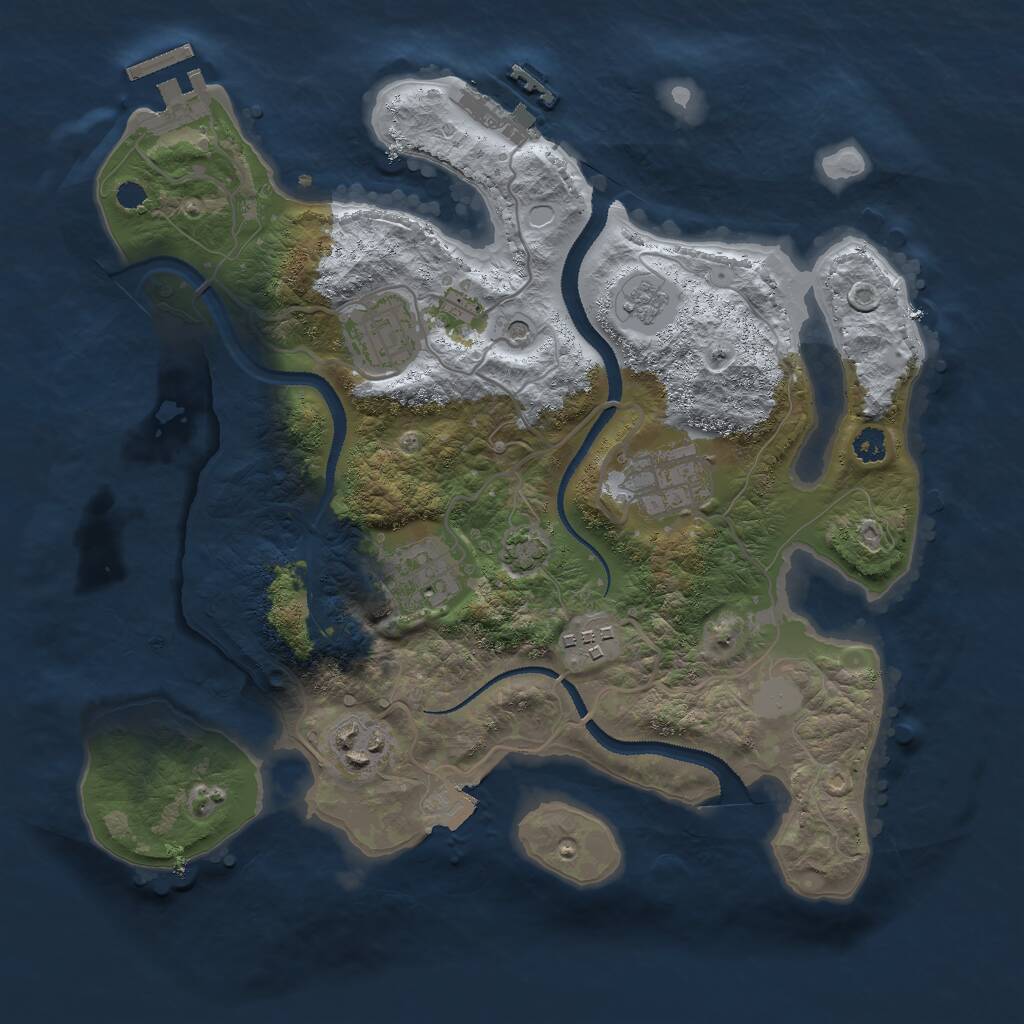 Rust Map: Procedural Map, Size: 3000, Seed: 250259101, 11 Monuments