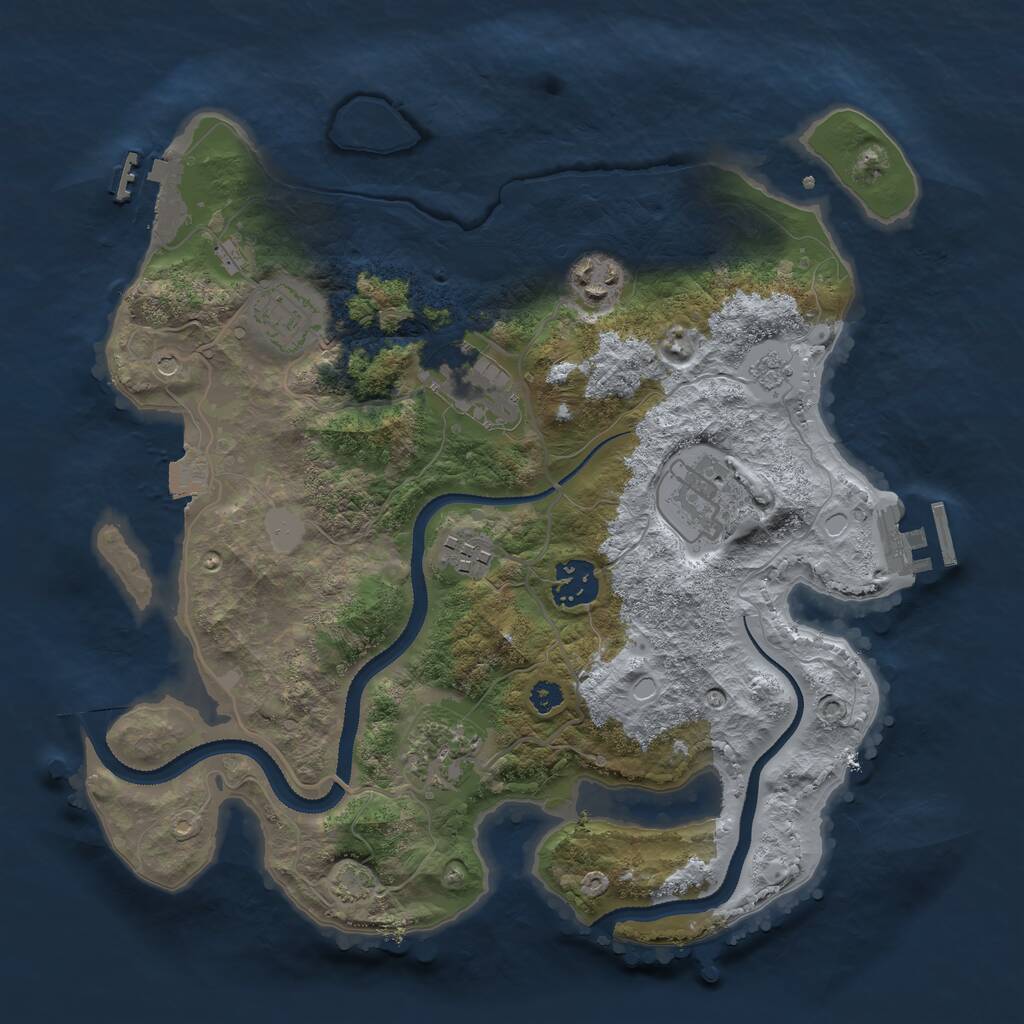 Rust Map: Procedural Map, Size: 3200, Seed: 134308396, 13 Monuments