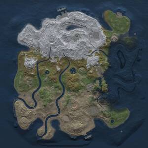 Thumbnail Rust Map: Procedural Map, Size: 3500, Seed: 2022805771, 14 Monuments