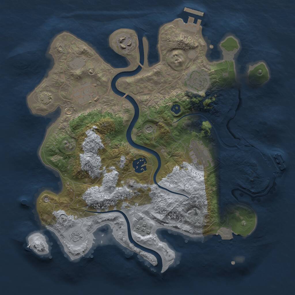 Rust Map: Procedural Map, Size: 3000, Seed: 2085020654, 12 Monuments